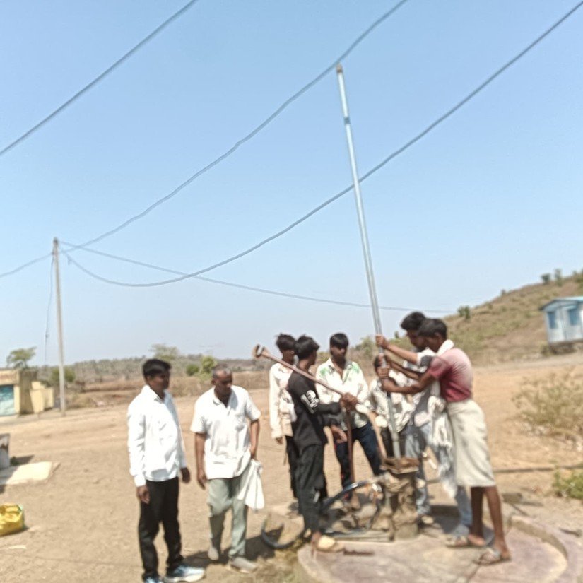 One of twenty-nine handpumps restored to working order following the department's response to the memorandum. (Photo: Mohan Bhuria, Sangathan Coordinator, VAAGDHARA)